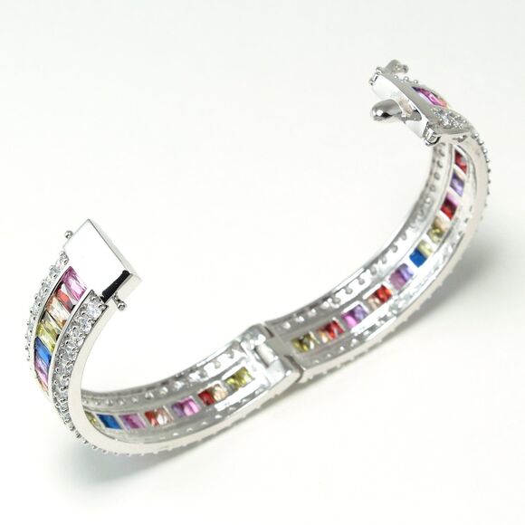 Silver Topaz and Morganite Bracelet - Exquisite Handcrafted Gemstone Jewelry - Picture 4 of 5